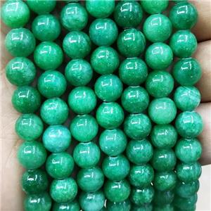 Natural Honey Jade Beads Green Dye Smooth Round, approx 8mm dia