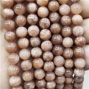 Natural Honey Jade Beads Peach Dye Smooth Round, approx 12mm dia