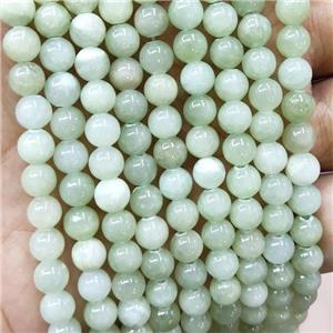 Natural Honey Jade Beads Green Dye Smooth Round, approx 4mm dia