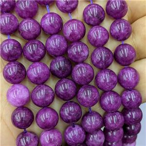 Purple Spong Jade Beads Dye Smooth Round, approx 12mm dia