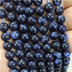 Jade Beads Dye Smooth Round Blue, approx 12mm dia