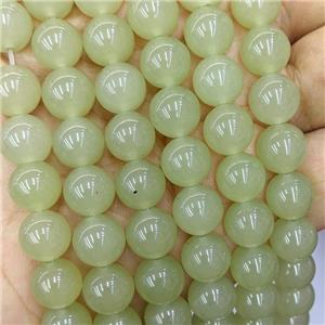 Jade Beads Green Dye Smooth Round, approx 6mm dia