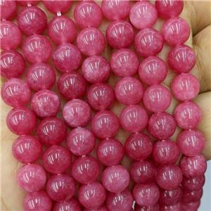 Sponge Jade Beads Red Dye Smooth Round, approx 14mm dia