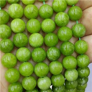 Sponge Jade Beads Green Dye Smooth Round, approx 6mm dia