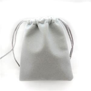 gray Velvet Jewelry Pouch, approx 10x12cm