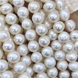 Natural Freshwater Pearl Beads, B-Grade, approx 9-10mm, 35cm length