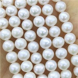 Natural Freshwater Pearl Round Beads AAA-Grade, approx 7-8mm