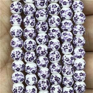 Porcelain beads, round, approx 6mm dia