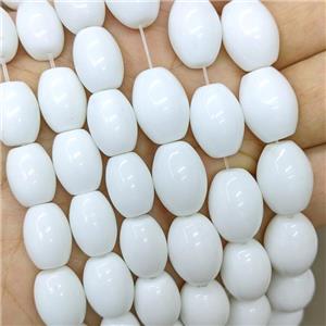 White Porcelain Rice Beads, approx 13x18mm