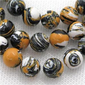 Synthetic Malachite beads, round, tigerSkin, approx 10mm dia