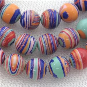 Synthetic Malachite beads, round, multicolor, approx 4mm dia