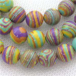 Synthetic Malachite beads, round, multicolor, approx 10mm dia