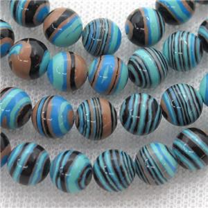 Synthetic Malachite beads, round, multicolor, approx 14mm dia