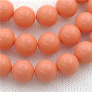 Synthetic Coral Beads, pink, round, approx 6mm dia