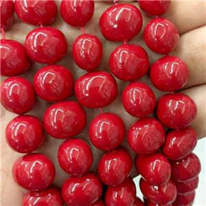 Red Pearlized Shell Potato Beads, approx 13-16mm