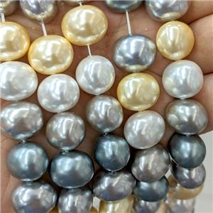 Pearlized Shell Potato Beads Mixed Color, approx 13-16mm