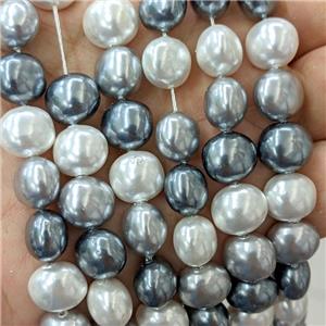 Pearlized Shell Potato Beads Mixed Color, approx 10-12mm