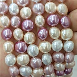 Pearlized Shell Potato Beads Mix Color, approx 10-12mm