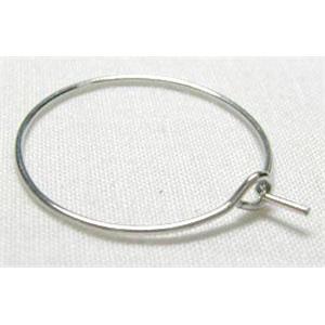 stainless steel Hoop Earrings, platinum plated, approx 0.7x35mm