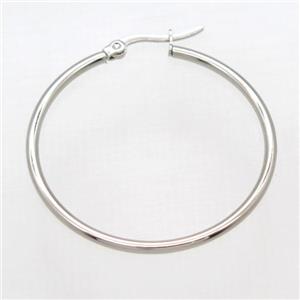 raw stainless steel Hoop Earrings, approx 35mm dia