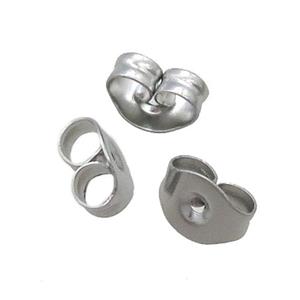 Raw Stainless Steel Earrings Back Nuts, approx 4-6mm