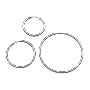 raw Stainless Steel Hoop Earring, approx 18mm dia