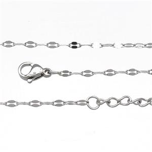 Raw Stainless Steel Necklace Chain, approx 2mm, 44-49cm length