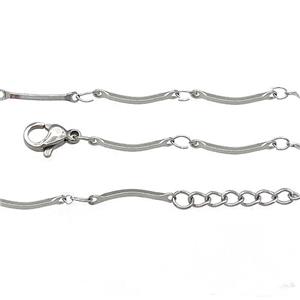 Raw Stainless Steel Necklace Chain, approx 15.5mm, 44-49cm length