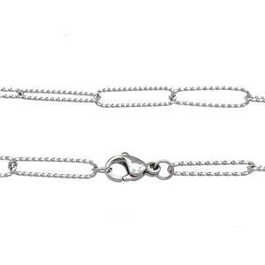 Raw Stainless Steel Necklace Chain, approx 5-20mm, 50cm length