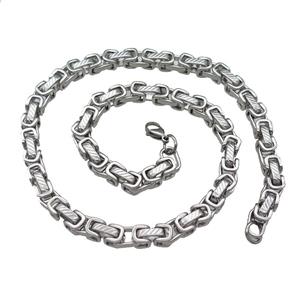 Raw Stainless Steel Necklace, approx 8mm, 54cm length