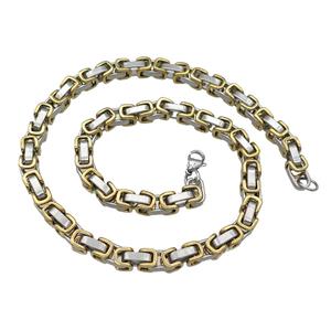 Stainless Steel Necklace Gold Plated, approx 8mm, 54cm length
