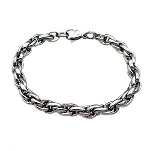 Raw Stainless Steel Bracelet, approx 7mm, 21cm length