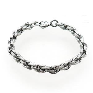 Raw Stainless Steel Bracelet, approx 7mm, 21cm length