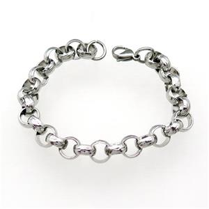 Raw Stainless Steel Bracelet, approx 10mm, 21cm length