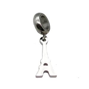 Raw Stainless Steel Eiffel Tower Pendant, approx 7.5-17.5mm, 9mm, 5mm hole