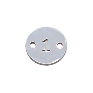 Raw Stainless Steel Circle Number1 Connector, approx 10mm dia