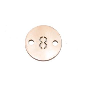 Stainless Steel Circle Number8 Connector Rose Gold, approx 10mm dia