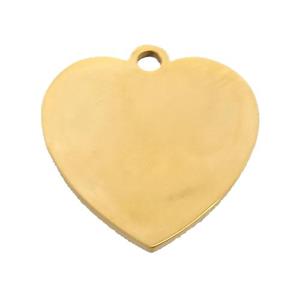 Stainless Steel Heart Pendant Gold Plated, approx 20mm