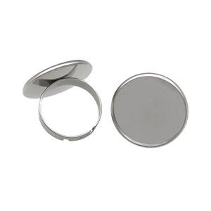 Raw Stainless Steel Ring with Pad, approx 12mm, 18mm dia