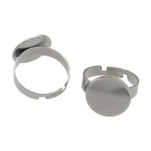 Raw Stainless Steel Ring with Pad, approx 14mm, 18mm dia