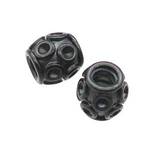 Stainless Steel Barrel Beads Large Hole Black Plated, approx 10mm, 4mm hole