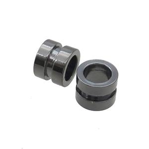 Stainless Steel Tube Beads Large Hole Black Plated, approx 10mm, 6mm hole