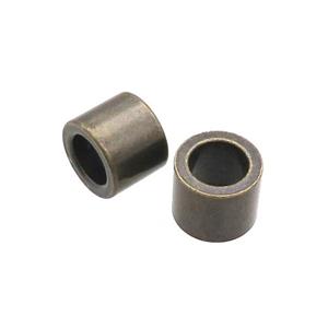 Stainless Steel Tube Beads Large Hole Antique Bronze, approx 10mm, 6mm hole