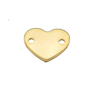 Stainless Steel Heart Connector Gold Plated, approx 10-12mm