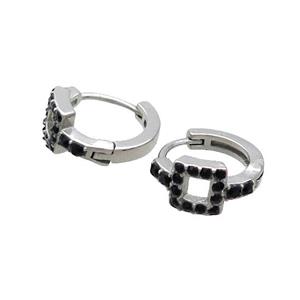 Raw Stainless Steel Hoop Earrings Pave Rhinestone, approx 6mm, 14mm dia