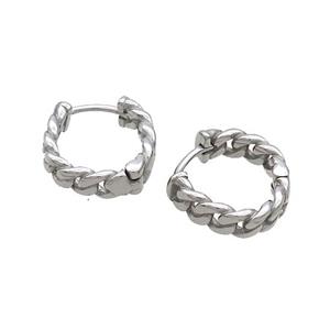 Raw Stainless Steel Hoop Earrings, approx 14mm dia