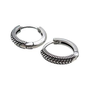 Stainless Steel Hoop Earrings Antique Silver, approx 14mm dia