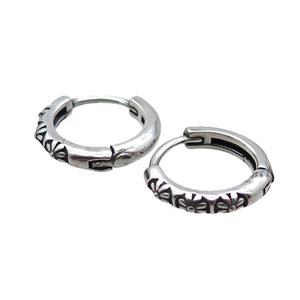 Stainless Steel Hoop Earrings Antique Silver, approx 14mm dia