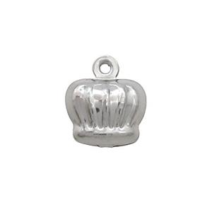 Raw Stainless Steel Crown Pendant, approx 9.5mm