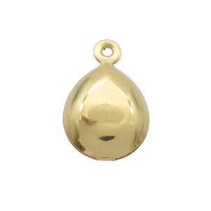 Stainless Steel Teardrop Pendant Gold Plated, approx 9.5-11mm